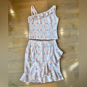 Floral Ruffle Two-Piece Set, professional custom made.